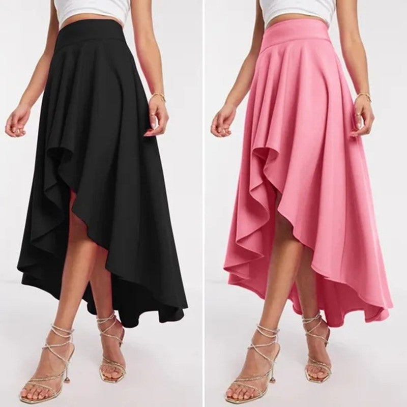 Women's skirt elegant asymmetrical high waist