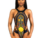 Women's swimwear one-piece elegant ethnic print