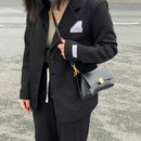 Women's black bag elegant underarm baguette portable crossbody Bag