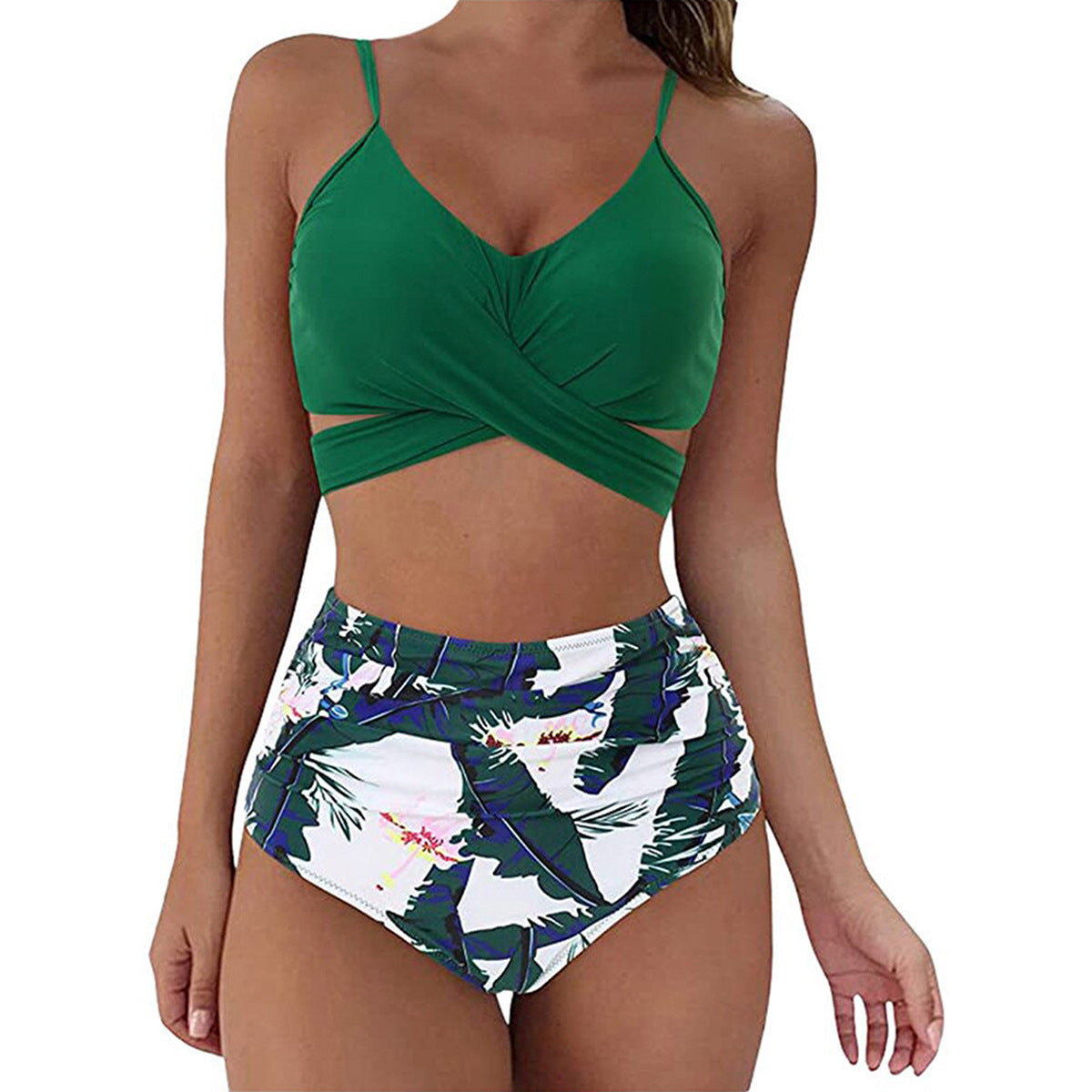 Women's swimwear Bikini sets 2 pieces elegant print push-up waist