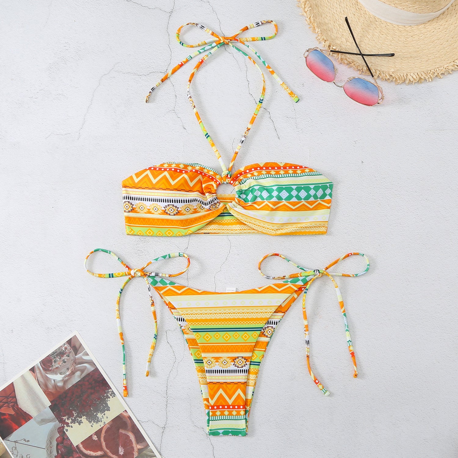 Women's swimwear Bikini 2 pieces elegant halter split