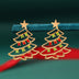 Women's earrings shaped like a Christmas tree  elegant in colored zircon