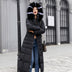 Women's coat in duvet with fur hood Long parka padded elegant warm