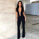 Women's Elegant Jumpsuit Lace Up Slim Fit See Through Backless Fashion-4