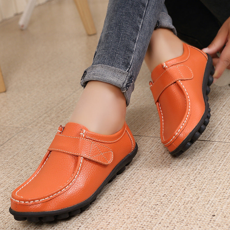 Women's Shoes flat leather warm loafers elegant, casual winter