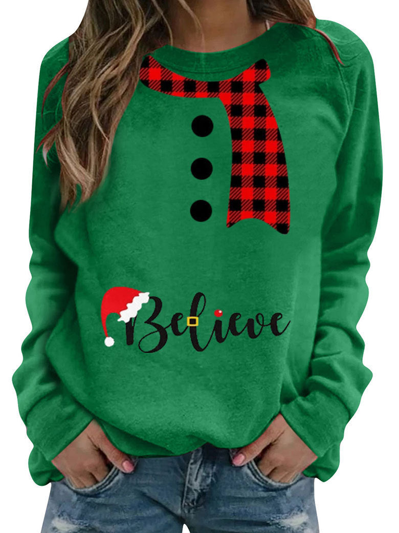 Women's sweater Christmas pattern print elegant