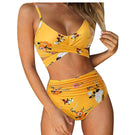 Women's swimwear Bikini sets 2 pieces elegant print push-up waist