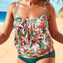 Women's swimwear Tankini set elegant shorts tank top printed