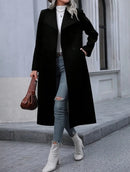 Women's Elegant Woolen Coat Long Slim Fit Warm-8