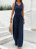 Women's Jumpsuit Elegant V Neck Wide Leg Sleeveless Twisted One Piece