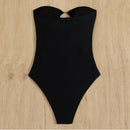Women's swimwear one-piece elegant solid color beach