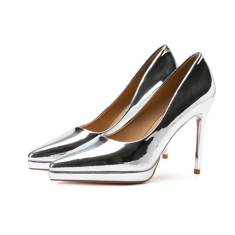 Women Shoes sexy Patent Leather, pointed stiletto high heels, office