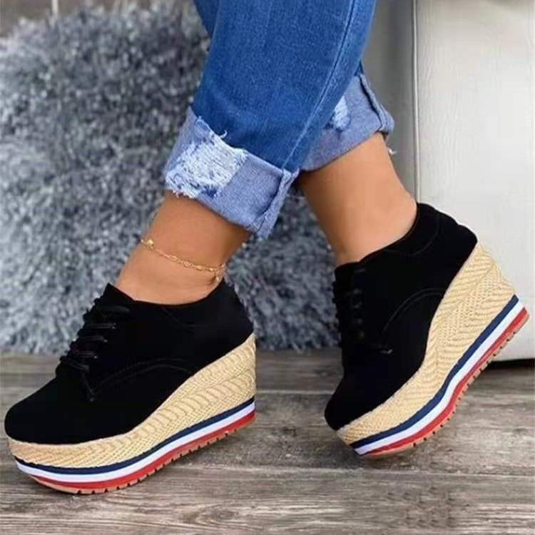 Women's shoes wedge heel lace-up elegant, comfortable Outdoor