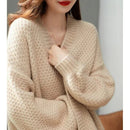 Women's Cardigan knitted with long sleeves elegant, open coat