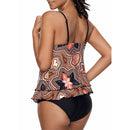 Women's swimsuit Tankini split elegant print
