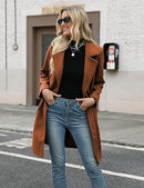 Women’s Coat Elegant Slim-Fit Mid-Length Double-Breasted Turn-Down Collar-11