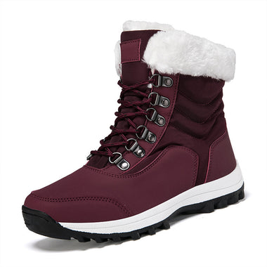 Comprar rojo-purpurado Botas de mujer gruesas y cálidas, elegantes, resistentes 