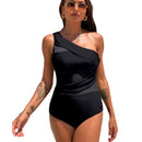 Women's swimwear one-piece elegant one shoulder lace