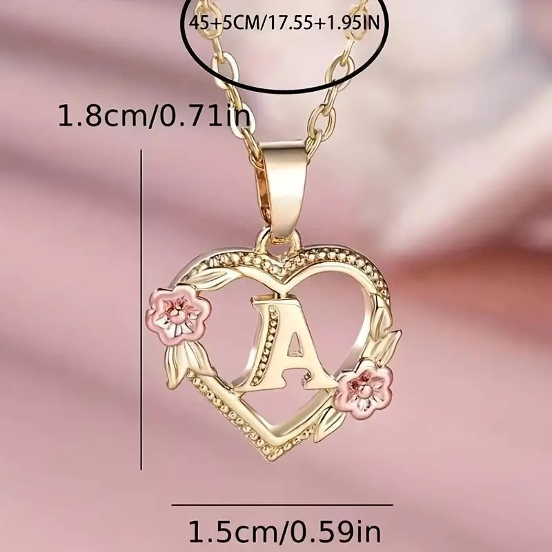 Women's necklace flower letters of love heart elegant fashionable