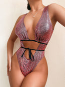 Women's Swimwear One Piece elegant with Straps and Lace-Ups