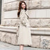 Women's trench coat over knee with belt double-breasted