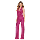 Women’s Jumpsuit Elegant Shiny Sleeveless Sequined Sparkly Formal