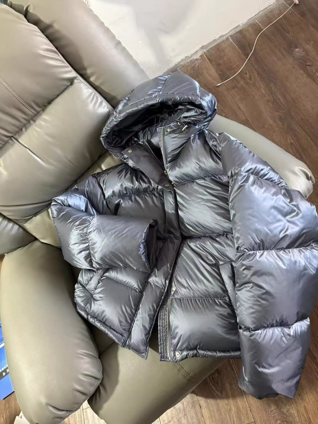 Veste femme matelassée ample élégante en coton thermique à capuche 