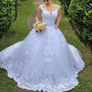 Wedding Dress Princess elegant ,white lace, round neck backless, sexy