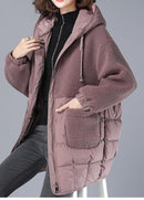 Women's coat padded cotton elegant hooded loose mid-length thickened