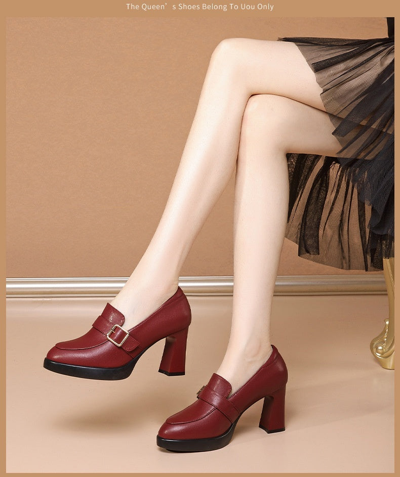 women's shoes pointed to high square heels elegant, sexy high quality, fashionable