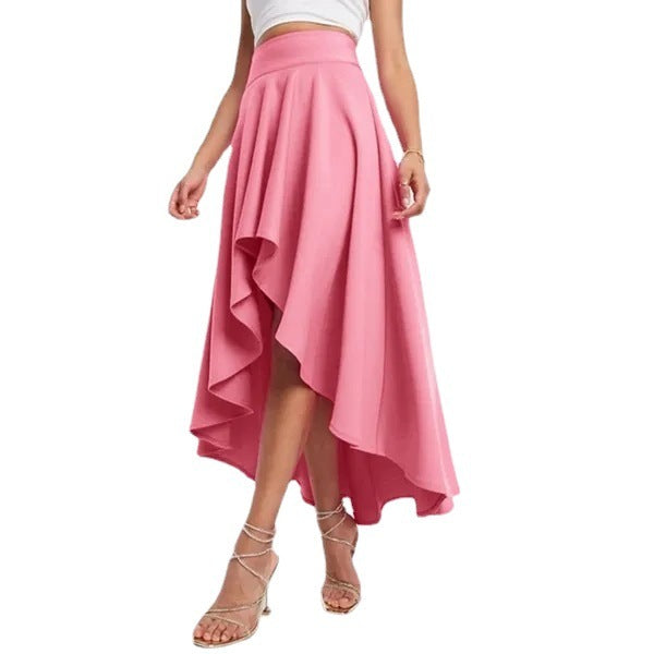 Women's skirt elegant asymmetrical high waist