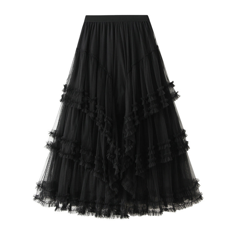 Women's skirt Multi-layer slimming, skirt long high waist, evening