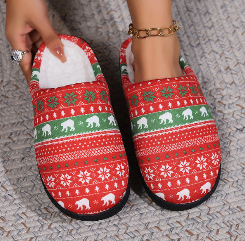 Women's slippers Christmas printed elegant