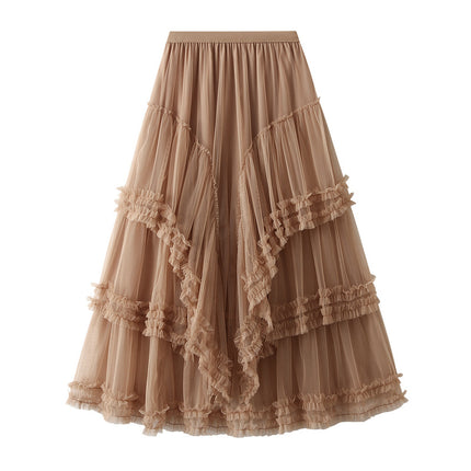 Women's skirt Multi-layer slimming, skirt long high waist, evening