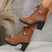 Women's short Boots square high heels elegant lace-up comfortable