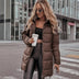 Women’s Coat Elegant Quilted Leopard Print Outerwear Strong Style