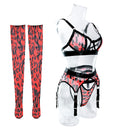 Women's lingerie set sexy hollow mesh wild leopard print-10