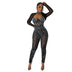Women's Jumpsuit Sparkly Rhinestone Mesh See Through Long Sleeve Romper