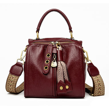 Buy red Women's handbag tote leather luxury elegant Crossbody