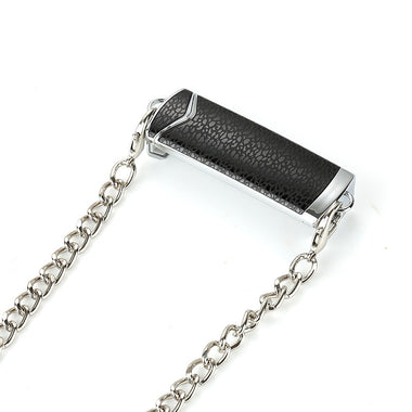 Buy silver-black Universal Crossbody Phone Lanyard with Detachable Chain and Back Clip