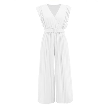 Women's short sleeve jumpsuits, long wide pants, sexy, elegant, summer