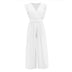 Women's short sleeve jumpsuits, long wide pants, sexy, elegant, summer