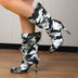 Women's Boots mid-calf fashion printed elegant stiletto heels pointed toe