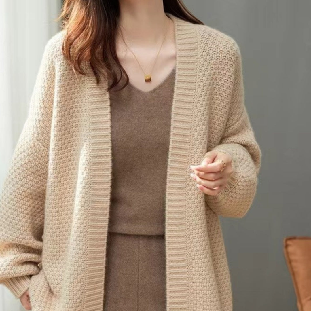 Women's Cardigan knitted with long sleeves elegant, open coat