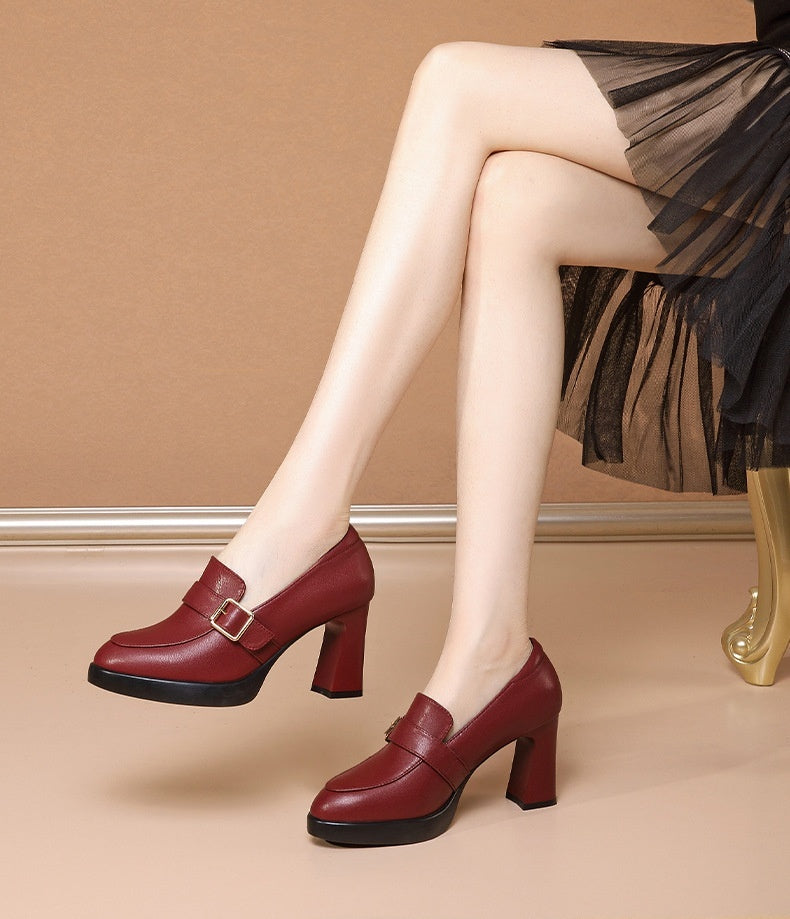 women's shoes pointed to high square heels elegant, sexy high quality, fashionable