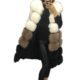 Women's Vest Coat in fox fur with square panels elegant long and warm