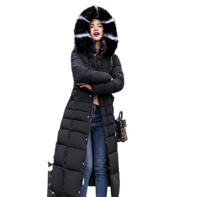 Women's coat in duvet with fur hood Long parka padded elegant warm