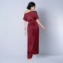 Women's Jumpsuit Elegant Asymmetrical Silky Fit Party Wear