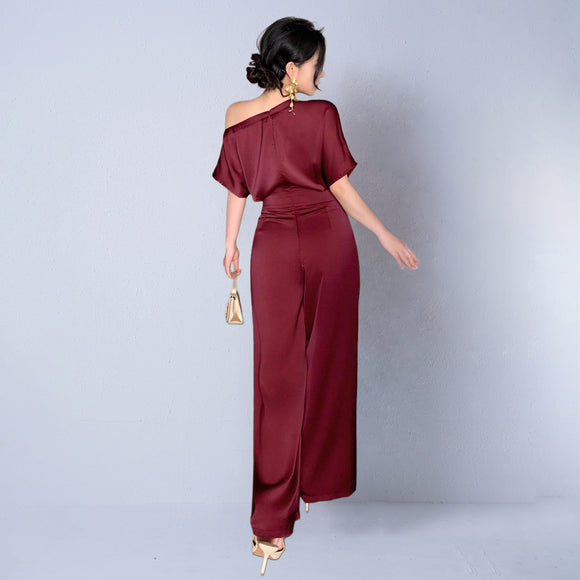 Women's Jumpsuit Elegant Asymmetrical Silky Fit Party Wear