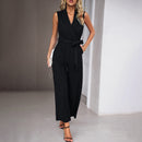 Women's Jumpsuit Elegant V Neck Sleeveless Wide Leg Long Party Work